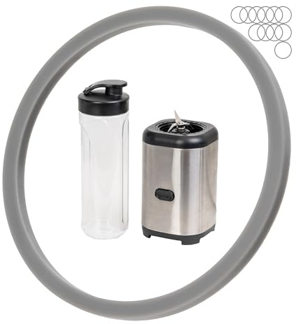 Ersatz Dichtringe, 12 Stück, aus Silikon, in Grau, kompatibel mit WMF Kult X Mix & Go Mini Smoothie Maker, für Mixer und Trinkdeckel, Standmixer Reparatur Dichtung Set, Mixbehälter Deckel O-Ring Kit