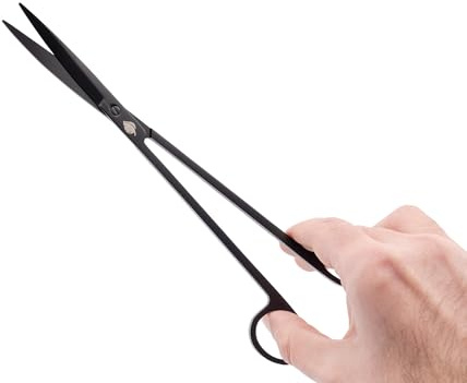 NatureHolic Scaping Scissors Straight Black | 25cm Aquascaping Schere | Pflanzenschere Aquarium | Rostfreier Edelstahl | Gerade Spitze | Präziser Rückschnitt | Ergonomisch und langlebig