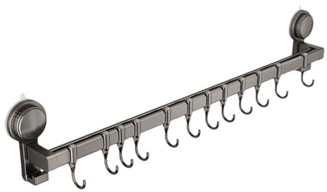 Wansiman KüChen HäNgestange,Hakenleiste FüR Die KüChe,KüChenutensilienstange,Kein Bohren,Einstellbar,Abnehmbar,Kratzfest,Geeignet FüR KüChe,Bad,Garderobe,Balkon Usw,SchlüSsel AufhäNgen