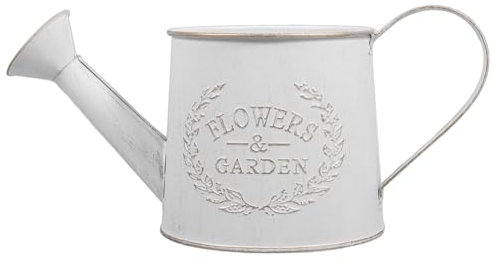 YARNOW Regadera Metálica Galvanizada para Riego De Plantas, Maceta Blanca De Gran Capacidad para Interior y Exterior, Pulverizador Ligero para Jardín y Escritorio