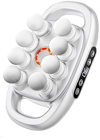 Pistola massaggiante a 16 e 8 teste, massaggiatore ergonomico a vibrazione con 30 livelli e 3 modalità, massaggiatore elettrico per gambe, braccia, vita, schiena, glutei, tutto il corpo (8 teste,