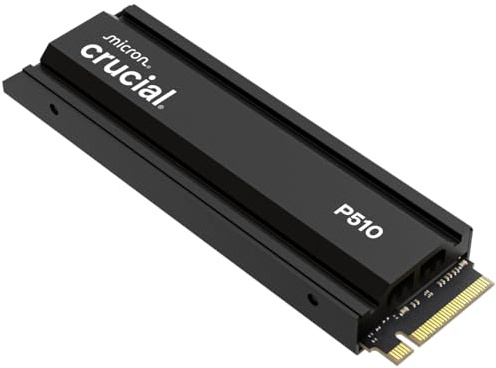 Crucial P510 2TB SSD NVMe M.2 PCIe 5.0 x4 Gen5 with Heatsink, Read/Write Speeds up to 10,000/8,700 MB/s, Desktop PC and PS5 Compatible, Solid State Drive - CT2000P510SSD5-01