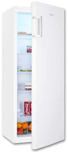 Exquisit KS320-V-H-050D Kühlschrank ohne Gefrierfach, 241 L, 5 Ablagen | Viel Stauraum für Familien - leiser Standkühlschrank in Weiß - LED-Beleuchtung - Türanschlag wechselbar - Energieklasse D