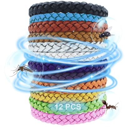 Mosquito Repellent Bracelet, 12 Pcs Adjustable Mosquito Repellent Bracelet for Adults, Kids & Babies, Premium Quality, DEET-Free 350 Hours Insect Repellent Bracelet
