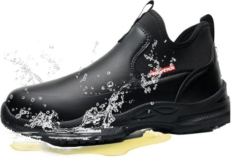 RenDiuJups Chaussures de Cuisine Antidérapantes – Imperméables & Résistantes aux Huiles, Légères et Anti-Fatigue – Chaussures Durables à Enfiler pour Chef et Restaurant(EU43)