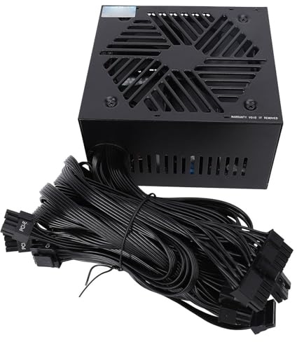 Cuifati Fuente de Alimentación de 700 W con Circuito Inteligente de Gestión Térmica, Más del 80% de Eficiencia, Placa Base de 24 Pines, No Modular, Ventilador de Voltaje Completo