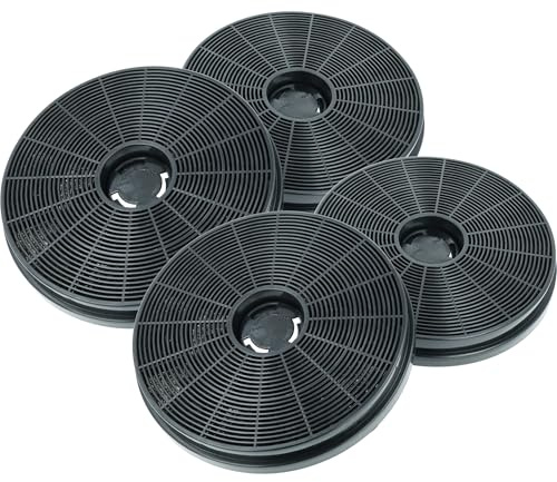 vhbw 4x Filtres à charbon actif compatible avec Klarstein Victoria, DeLorean hotte aspirante - 17,5 cm