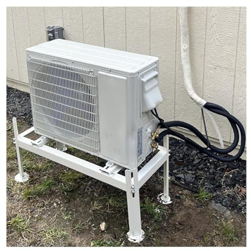 Heavy Duty AC Stand Bracket for Split Air Conditioners & Heat Pumps, Universal Condenser Support for 9,000-24,000 BTU, Durable White Ground Stand (Size: 80x30x40cm)