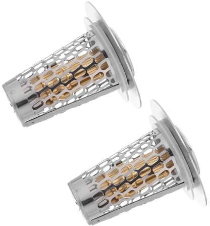 LIFKOME Bathroom Sink Drain Plug with Hair Catcher Stainless Steel Pop-up Stopper Press Button Filter Strainer for Basin Drain Hair Filter 2pcs UK Standard