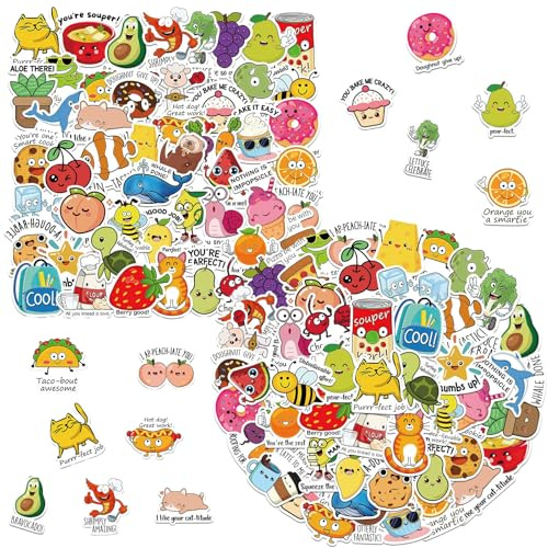 100PCS Emotional Support Animal Stickers, Affirmation Sticker Pack with Positive Quotes for Adults and Kids, Waterproof Vinyl Stickers for Water Bottles, Laptops, Phones and Personal Items