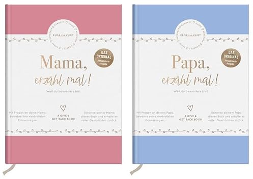 Geschenkset der Erzähl mal-Reihe: Mama, erzähl mal + Papa, erzähl mal inkl. Postkartenset