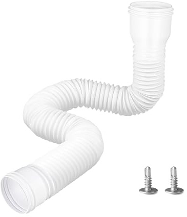 Tubo di scarico per grondaia, prolunga flessibile per tubo di scarico 80/100 mm, prolunga per grondaia estensibile da 47 a 150 cm (bianco, 1 pezzo)