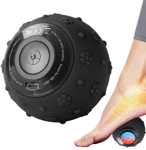 Bola Fascial Dispositivo Recargable USB con Superficie de Silicona | Bola de Puntos Gatillo Portátil para Gimnasio, Yoga, Viajes, Oficina y Actividades
