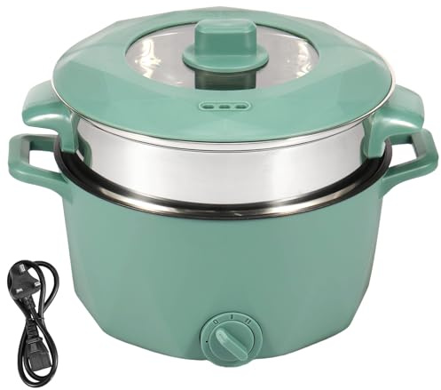 Electric Hot Pot with Stainless Steel Steamer,2L Portable Non-Stick Mini Multifunctional Cooker,2 Gear Rapid Noodles Cooker,Electric Pot Skillet for Stir Fry Raman Soup Noodles Steak