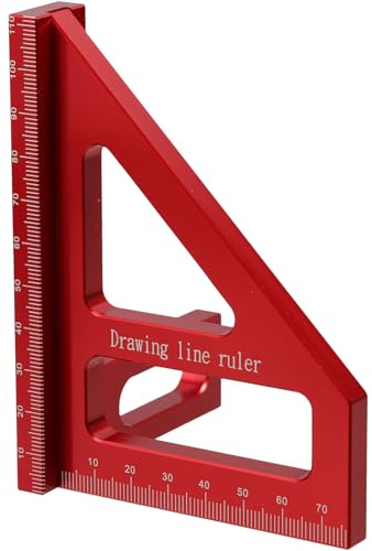 VILLCASE Ruler 45 and 90 Degree Angle Measuring Tool Multifunction Aluminum Alloy Lightweight Portable Miter Triangle Ruler for Woodworking and Wood Industry Tasks