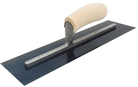 MARSHALLTOWN QLT Concrete Finishing Trowel, 14 x 3 Inch Blue Steel Blade, Wooden Handle, FT143B