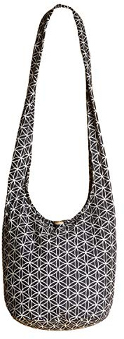 PANASIAM Borsa a tracolla fiore della vita. nero, M