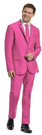OFFSTREAM Herren Party Kostüm - 2 Stück Einfarbig Outfit für Halloween, Karneval, Fasching Party mit Jacke, Hose & Krawatte