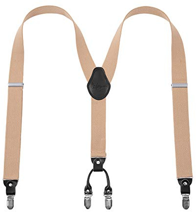 Lafayon Hosenträger Herren mit 4 Clips, Y-Back 3,5 cm Breit Hosenträger Heavy Duty Verstellbar und Elastisch mit Starken Metallclips