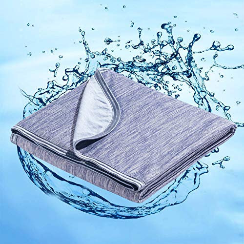 Marchpower Cooling Blanket, Arc-chill 3.0 Cooling Fiber Summer Blankets, Q-Max>0.5 Double-sided Lightweight Cool Blanket for Night Sweats Adult Kids Hot Sleeper, Breathable & Comfort, 150x200cm, Blue