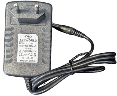 24V 1A 24W Netzteiltransformator mit EU Stecker Transformator 220V auf 24V Schwarz (24W 24V 1A)