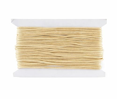 Trimming Shop Nylon Cord 1.2mm x 10 Metres for Jewelry Making, Cream | Strong Braided Nylon Thread for Bracelet String, Beading, Chinese Knotting, Macramé, Drawstring & DIY Craft Projects
