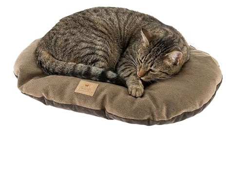 Cuscino per cani e gatti STUART 55/4, Double-face, Tweed e soffice velluto, Lavabile, Marrone