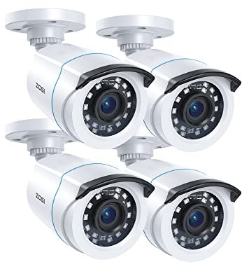 ZOSI 4PCS 1080P TVI Telecamera di sorveglianza per esterni IP66 3,6 mm Angolo di visione 90 ° Visione notturna 20 metri