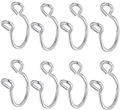 Popuhoops Hypoallergener Chirurgenstahl 20G 8mm gefälschte Nasenring Reifen für Faux Lip Septum Nasenring Set Nicht Piercing Clip auf Reifen Faux Piercing Helix Knorpel Lippe Septum Schmuck Set