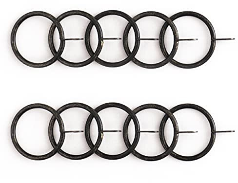 10 Piezas 39 mm de Diámetro Interno de Anillos de Cortina de Metal Anillas Colgante para Cortina y Barras (Hierro Negro Bronceado)