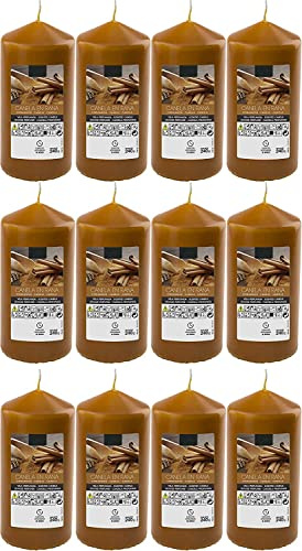 Velas Taco Aroma Canela en Rama Perfumadas Grandes XXL 120 x 57 mm - Lote de 12 Unidades - Velones Aromáticos - Gran Duración y Delicado Aroma - 34-36 horas Duración - Aromaterapia por Velas
