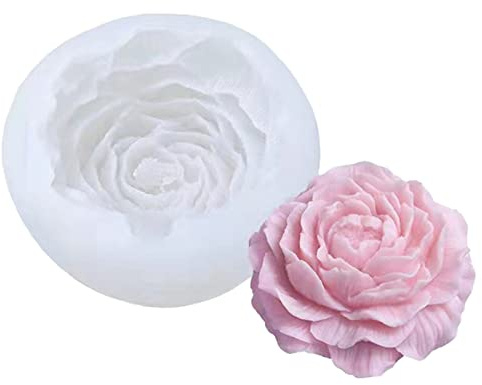 CULASIGN Stor pion silikonform, 3D blomma silikon ljusform, gör-det-själv silikonform ljus gjutform, ljusgjutform silikon för hantverk, ornament, doftljus