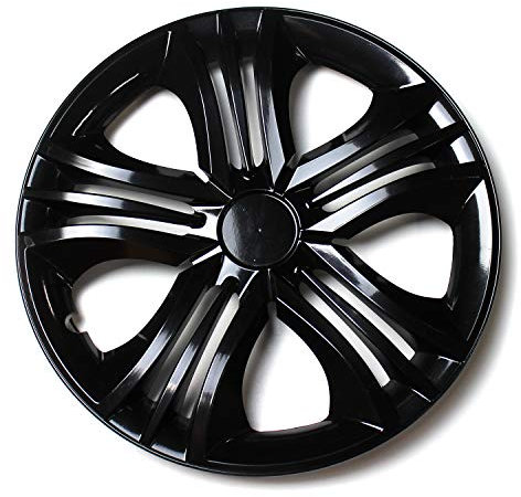 Set 4 Copricerchi 14 Pollici Borchie Nero Coprimozzo Modello FUNB