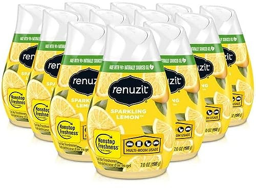 Renuzit Gel Air Freshener, Sparkling Lemon, 12 Count