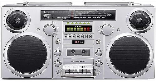 COYEUX Retro CD Player Cassette Boombox, With Bluetooth 5.0, AM/FM Radio, Headphone Jack, And USB/SD Conversion, Enjoy Your Music Anywhere
