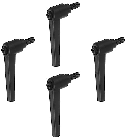 QUARKZMAN 4uds Ajustable Sujeción Palanca Manijas M6 x 12mm Macho Rosca Perno Perillas Giratorio Tornillo Bloqueo Rápida Liberación Trinquete Pulsador Botón Mango, Negro