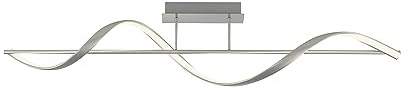 Paul Neuhaus LED Deckenleuchte smarthome Q-Swing dimmbar Silber | Smart Home, dimmbar warmweiß – kaltweiß, Alexa kompatibel, Fernbedienung, geschwungenes Design