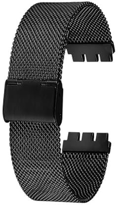 GeRnie Hergestellt for YAS112 /YGS749 Herren-Uhrenkette aus gewebtem Stahlgewebe mit Netzarmband YIS YVS-Serie Metallarmband 17 mm 19 mm 20 mm 21 mm (Color : Black 1, Size : 17mm)