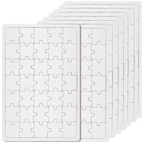 Huiguli Puzzle Selber Gestahlten, 8 Stück Puzzles mit Rahmen, 35 Teile Mini Kinder,Personalisiertes Puzzle für Kinder zum Malen（10 * 15cm）