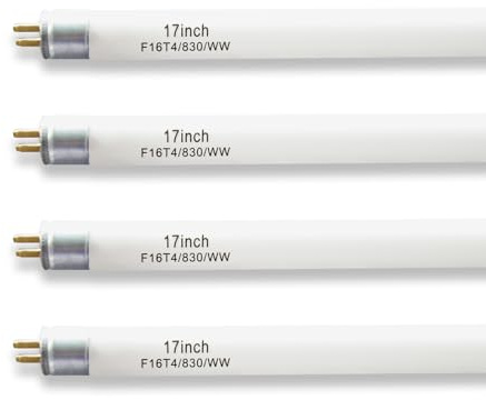 Valoisa 17 T4 16W Fluorescent Light Bulb, Replacement for Westek 20125 FA200WBC,FURNLITE TF416 FC-952,FC-953,F16T4/830 Natural White,T4 Tube G5 Base 3000K(4Pack)