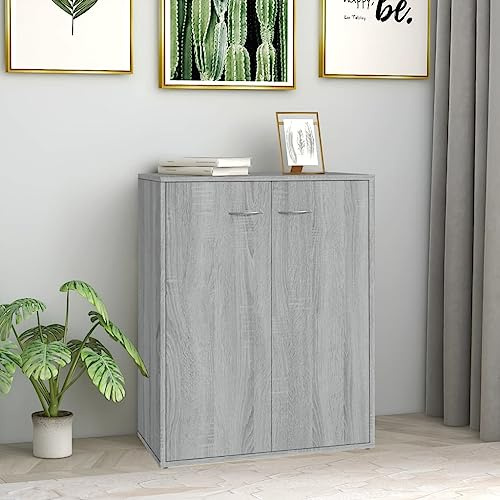 CKioict Buffetschrank modern Küchenschrank Vitrinenschrank Sideboard Grau Sonoma 60x30x75 cm Holzwerkstoff für Wohnzimmer & Schlafzimmer