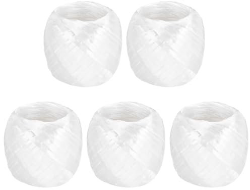sourcing map Polyester Nylon Plastic Rope Twine Household Bundled,30mm/1.18 Inch Width,55m/180FT Length Plastic Rope for Packing Gardening Craft,Pack of 5(White)