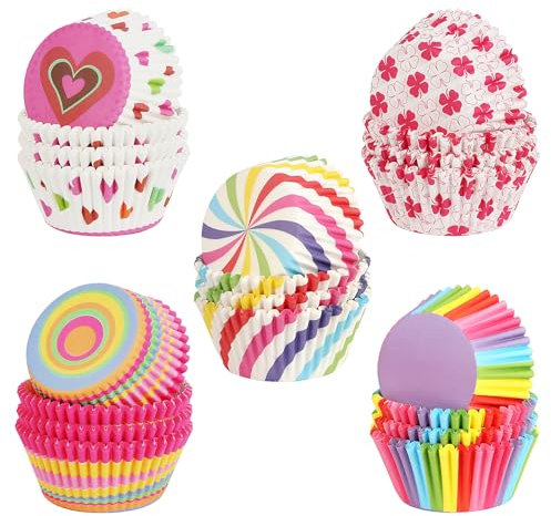 500 Unità Bake Pirottini, RISVOWO Pirottini per Muffin Carta, Colorati Pirottini di Carta, Carta da Forno per Matrimoni, Cuocere, Compleanni, Feste
