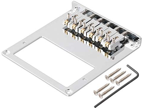 MOLERRI 6 Rollen Sattel 6 Saiten Humbucker Gitarren BrüCke für Gitarre (Chrom)