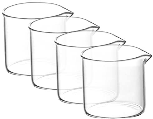 OUNONA Milchkännchen aus Glas 110ml Transparent Vintage Espressotasse für Kaffee Milch Sahne Sirupspender für Gastronomie und Zuhause