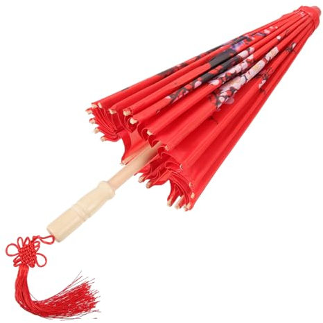 VALICLUD Chinese Umbrella Small Decorative Parasol for Photography Vintage Design Chic Patterns for Holidays and