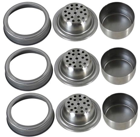 OKUMEYR Jar Shaker Lid Stainless Steel Cocktail Shaker Covers Fit Tight Seal for Home Parties Bars