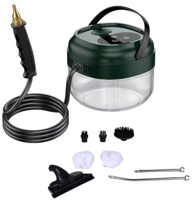 Limpiador a Vapor de Alta Presión 1800W – Calentamiento rápido en 15s, 6 Modos, Presión de Vapor 3-5BAR, 105℃, Depósito de 1500ml, Seguro y Eficaz para Casa, Coche y Camas para Mascotas