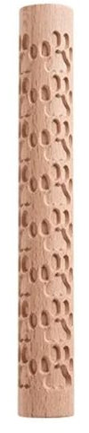 QXWD Rouleau à pâtisserie en céramique Texture bois Poterie Art en relief Motif floral Relief Argile Artisanat Boulangerie Accessoires