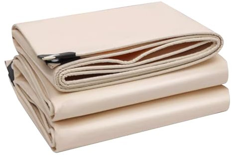 Telone impermeabile resistente, 3 x 4 m, beige, telone pieghevole, per camion, tenda, tetto di fabbrica, soluzione versatile per esterni